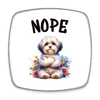Drôle de dicton havanais non pour les amoureux des chiens - Magnet carré - blanc - Devant