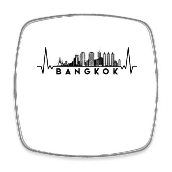 Herzschlag Skyline Thailand Bangkok - Viereckiger Kühlschrankmagnet - Weiß - Vorne
