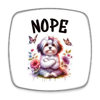 Drôle de dicton havanais non pour les amoureux des chiens - Magnet carré - blanc - Devant