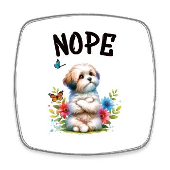 Drôle de dicton havanais non pour les amoureux des chiens - Magnet carré - blanc - Devant