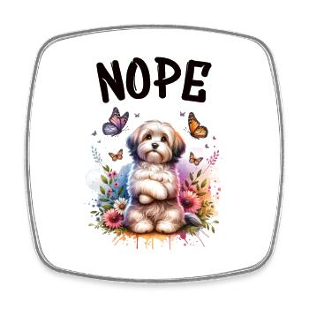 Drôle de dicton havanais non pour les amoureux des chiens - Magnet carré - blanc - Devant