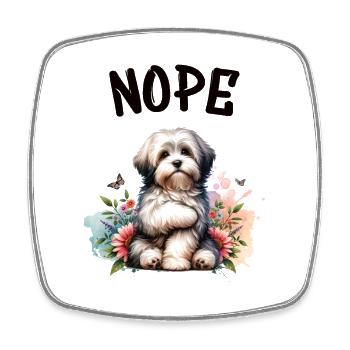 Havanese Lustiger Spruch Nope für Hundeliebhaber - Viereckiger Kühlschrankmagnet - Weiß - Vorne
