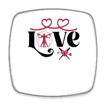 Baseball Softball Mama Love Baseball - Viereckiger Kühlschrankmagnet - Weiß - Vorne