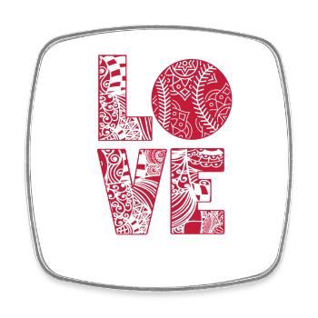 Baseball Softball Mama Love Baseball - Viereckiger Kühlschrankmagnet - Weiß - Vorne