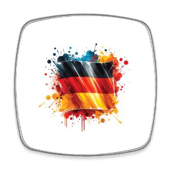 Drapeau Allemagne Drapeau pour les fans de sport - Magnet carré - blanc - Devant