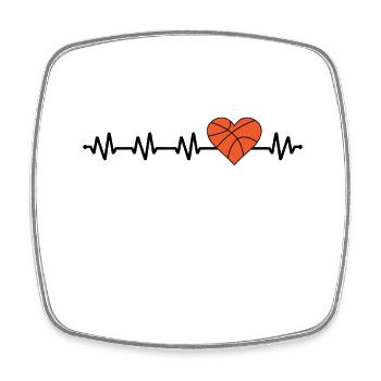 Basketball player basketball player heartbeat - Square fridge magnet - white - Front