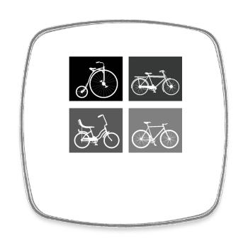 Vintage Geschenkidee Fahrrad - Viereckiger Kühlschrankmagnet - Weiß - Vorne