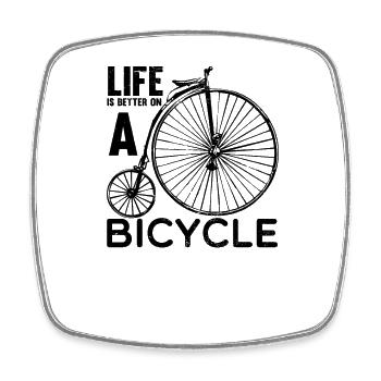 BIKE LIFE IS BETTER ON A BICYCLE FUNNY - Square fridge magnet - white - Front