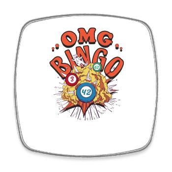 Bingo-Spieler Bingo-Spiel Bingo-Game Spiele-Bingo - Viereckiger Kühlschrankmagnet - Weiß - Vorne