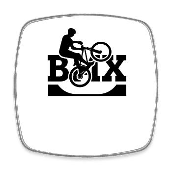 BMX Bike-Rampe, Fahrrad Freestyle race BMX - Viereckiger Kühlschrankmagnet - Weiß - Vorne