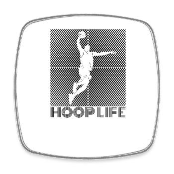 Basketballer Basketball-spieler "HOOP-LIFE" - Viereckiger Kühlschrankmagnet - Weiß - Vorne