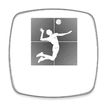 Ballon de volley-ball vintage Joueur de volley-ball - Magnet carré - blanc - Devant