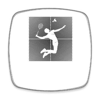Badminton player badminton games game funny - Square fridge magnet - white - Front