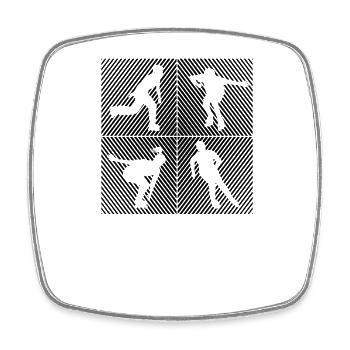 Inline-Skating Rollerskates Inline-Skater - Square fridge magnet - white - Front
