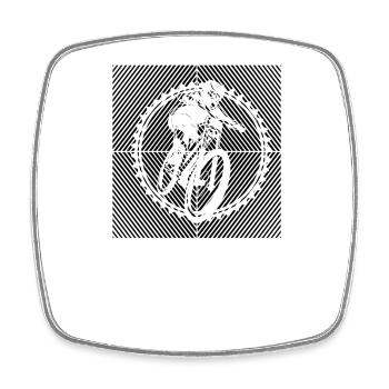 MTB Mountainbiker BMX-BIKE MTB Fahrrad - Viereckiger Kühlschrankmagnet - Weiß - Vorne