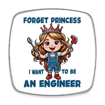 Cool princess becomes engineer mechanic - Square fridge magnet - white - Front