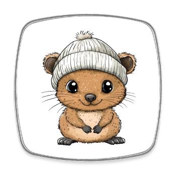 Quokka mignon mignon bébé enfants animal dessin animé - Magnet carré - blanc - Devant