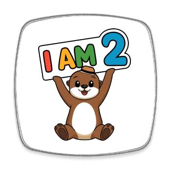 I'm 2 years second birthday - Square fridge magnet - white - Front