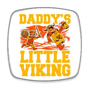 Daddy's little Viking - Square fridge magnet - white - Front