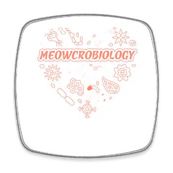 Meowcrobiology - Square fridge magnet - white - Front
