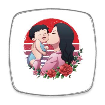 Mama of the fairy One - Square fridge magnet - white - Front