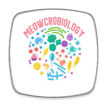 Meowcrobiology - Square fridge magnet - white - Front