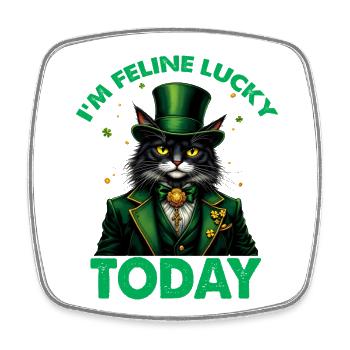 Je suis feeline Lucky aujourd’hui - Magnet carré - blanc - Devant