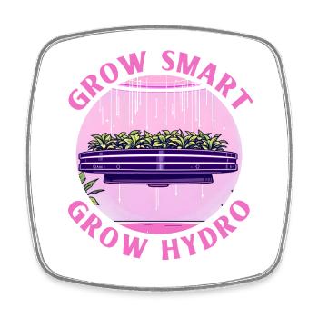 Grow Smart Grow Hydro - Viereckiger Kühlschrankmagnet - Weiß - Vorne
