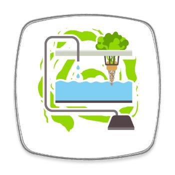 Hydroponics - Square fridge magnet - white - Front