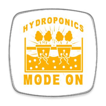 Hydroponics Mode On - Square fridge magnet - white - Front