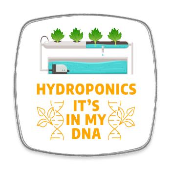 Hydroponics it's in my DNA - Square fridge magnet - white - Front