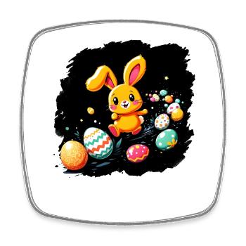 Osterhase - Viereckiger Kühlschrankmagnet - Weiß - Vorne
