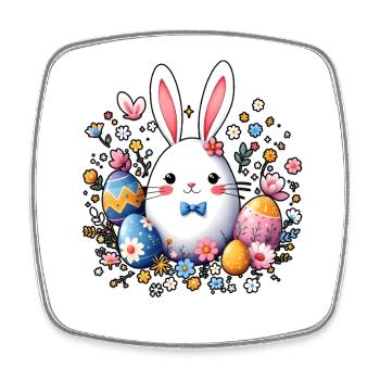 Osterhase - Viereckiger Kühlschrankmagnet - Weiß - Vorne