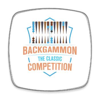 Backgammon Spiel - Viereckiger Kühlschrankmagnet - Weiß - Vorne
