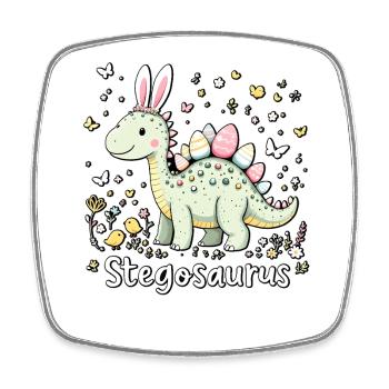 Stegosaurus - Viereckiger Kühlschrankmagnet - Weiß - Vorne