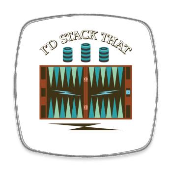 Backgammon Spiel - Viereckiger Kühlschrankmagnet - Weiß - Vorne