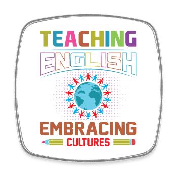 ESL-Lehrer ESL Unterricht - Viereckiger Kühlschrankmagnet - Weiß - Vorne