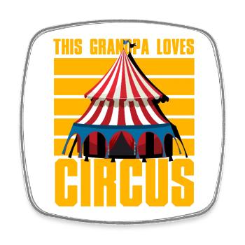 This Grandpa loves Circus - Square fridge magnet - white - Front