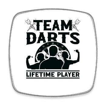 Dart Dartspieler Dartspiel Herren - Viereckiger Kühlschrankmagnet - Weiß - Vorne