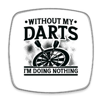 Dart Dartspieler Dartspiel Herren - Viereckiger Kühlschrankmagnet - Weiß - Vorne