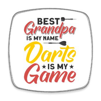 Dart Dartspieler Dartspiel Herren - Viereckiger Kühlschrankmagnet - Weiß - Vorne
