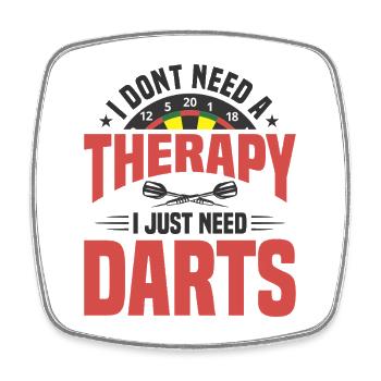 Dart Dartspieler Dartspiel Herren - Viereckiger Kühlschrankmagnet - Weiß - Vorne