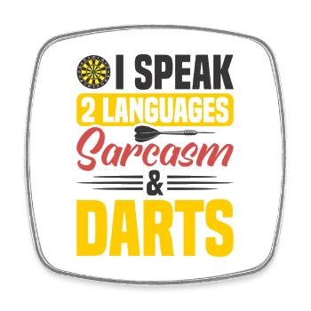 Dart Dartspieler Dartspiel Herren - Viereckiger Kühlschrankmagnet - Weiß - Vorne