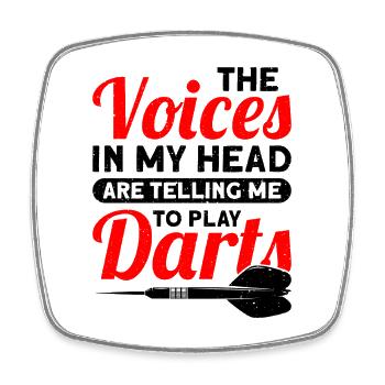 Dart Dartspieler Dartspiel Herren - Viereckiger Kühlschrankmagnet - Weiß - Vorne