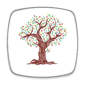 Autism Tree - Square fridge magnet - white - Front