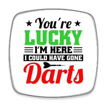 Dart Dartspieler Dartspiel Herren - Viereckiger Kühlschrankmagnet - Weiß - Vorne