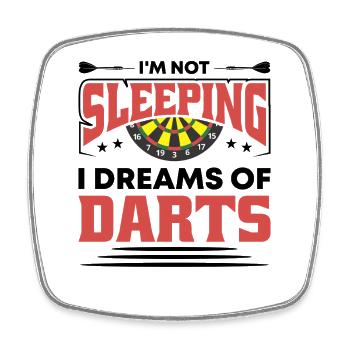 Dart Dartspieler Dartspiel Herren - Viereckiger Kühlschrankmagnet - Weiß - Vorne