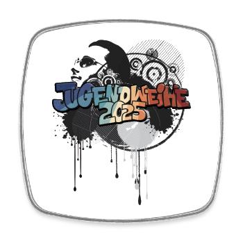 Jugendweihe 2025 Jugendweiheshirt - Viereckiger Kühlschrankmagnet - Weiß - Vorne