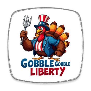 Gobble Gobble Liberty - Magnet carré - blanc - Devant