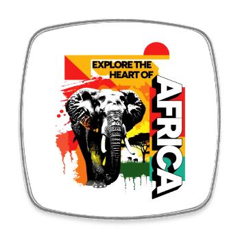 Afrique Éléphant Nature Aventure Safari en pleine nature - Magnet carré - blanc - Devant